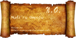 Nyáry Ompoly névjegykártya